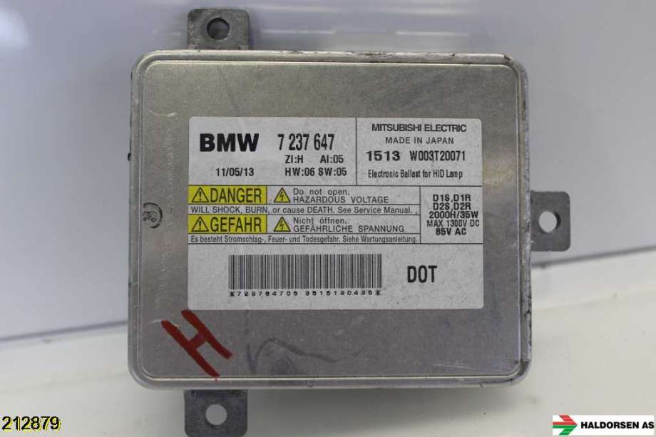 Styreenhet xenon/ballast til BMW 3-Serie, 2005-2011 (E90/E91/E92/E93) (E90/E91/E92/E93) (BMW|63 11 7 237 647)