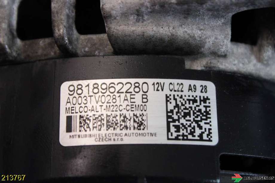 Dynamo til Peugeot Partner, 2019-->> (Type III)  (PEUGEOT|98 189 622 80)