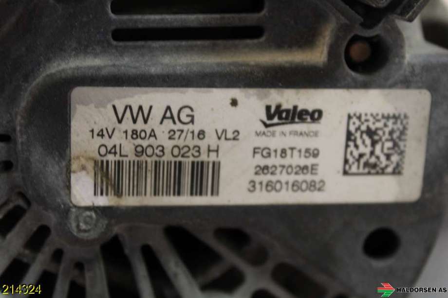 Dynamo til VW Tiguan 2016-2020 (Type II, Fase 1)  (VOLKSWAGEN|04L 903 023 H|)