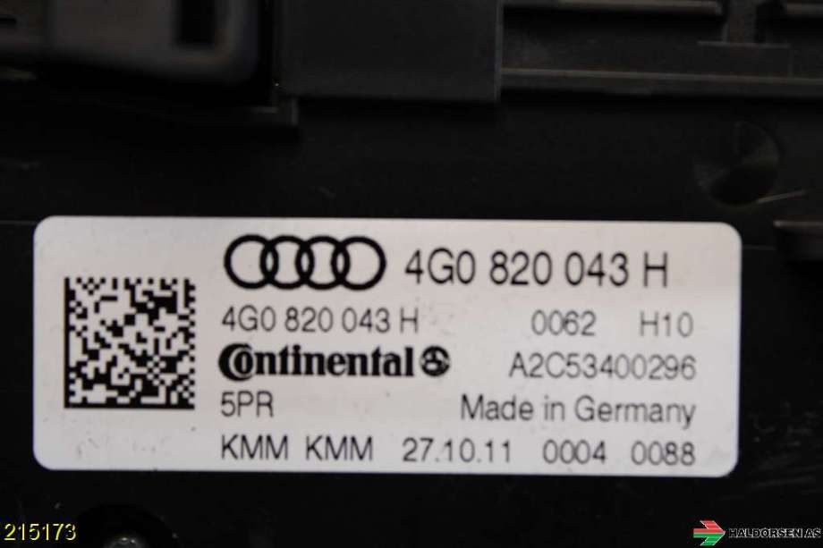 Varmeapparat betjening til Audi A6 2011-2014 (Type IV, Fase 1) (C7) (C7) (AUDI|4G0 820 043 H  5PR|)