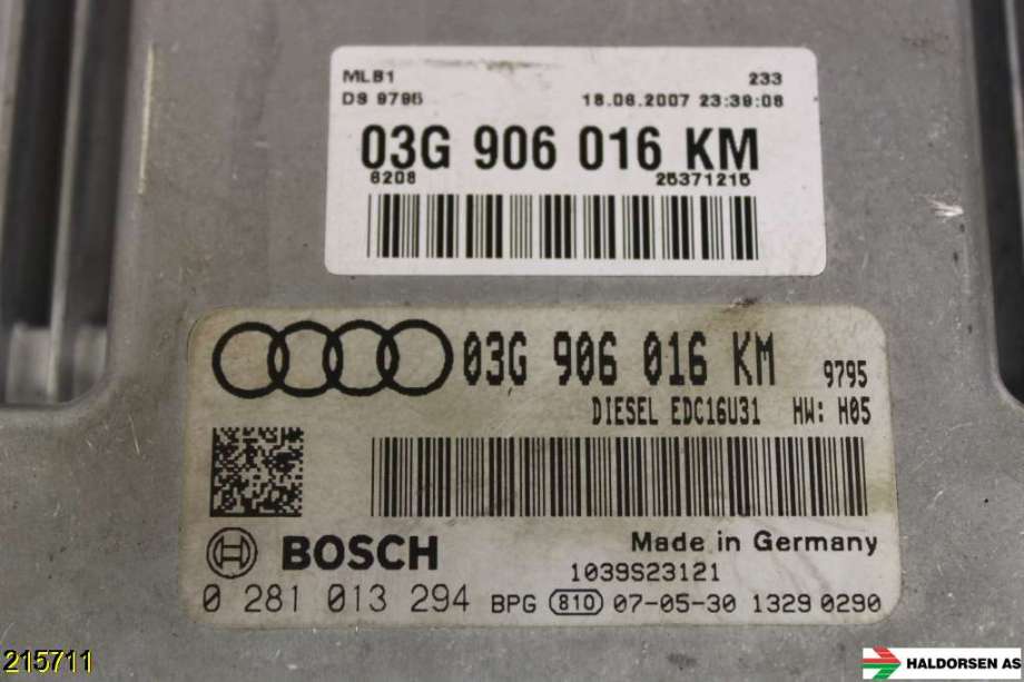 Styreenhet motor til Audi A4 2004-2008 (Type III) (B7) (B7) (AUDI|03G 906 016 KM||0 281 013 294)