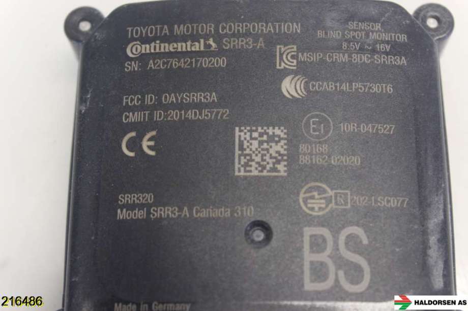 Sensor radar til Toyota Corolla 2019-->>  (TOYOTA|88162-02020|)