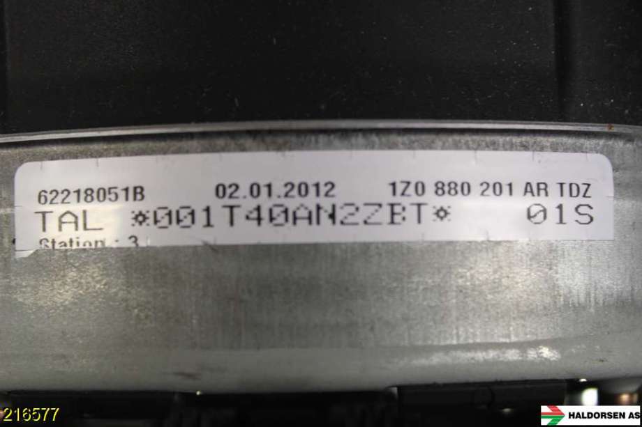 Airbag rattpute til Škoda Superb 2008-2015 (Type II)  (SKODA|1Z0 880 201 AR|)