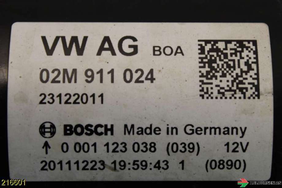 Starter diesel til Škoda Superb 2008-2015 (Type II)  (SKODA|02M 911 024 P||O2M 911 024)