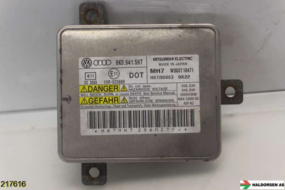 Styreenhet xenon/ballast til Audi A4, 2007-2014 (Type IV) (B8) (B8) (AUDI|8K0 941 597 E)