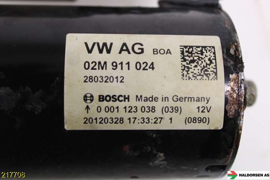 Starter diesel til VW Caddy 2010-2015 (Type III, Fase 2)  (VOLKSWAGEN|02M 911 024 P|)