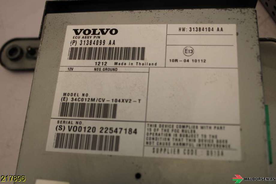 Bilstereo til Volvo V60 2010-2013 (Type I, Fase 1)  (VOLVO|36050605|)