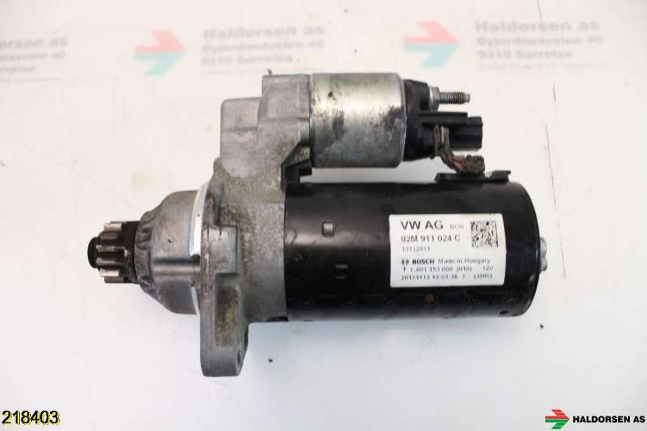 Starter diesel til VW Tiguan 2011-2016 (Type I, Fase 2)  (VOLKSWAGEN|02M 911 024 C|)