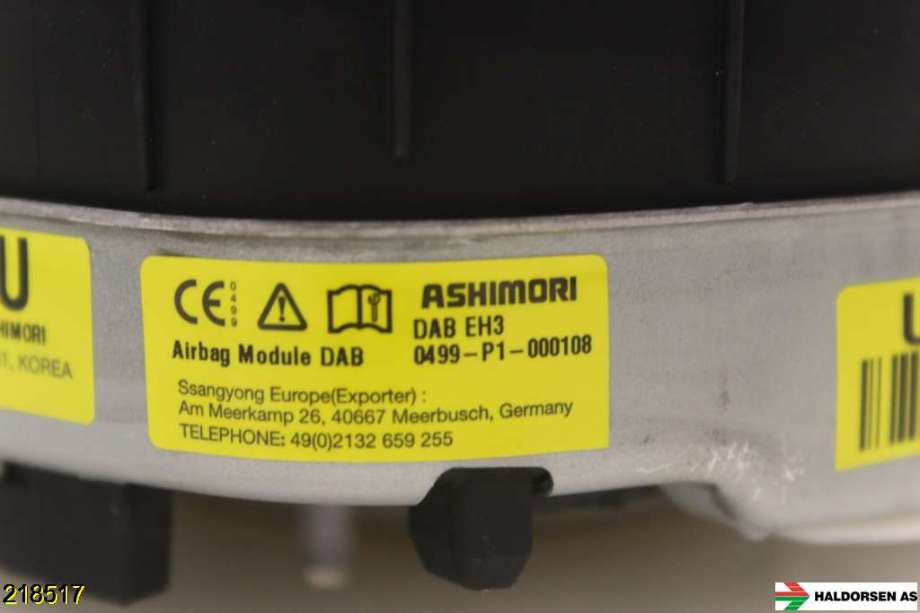 Airbag rattpute til SsangYong Rexton 2018-->> (Y400) (Y400) (SSANGYONG|86201-38500|AB 54AG UJ3K224|)