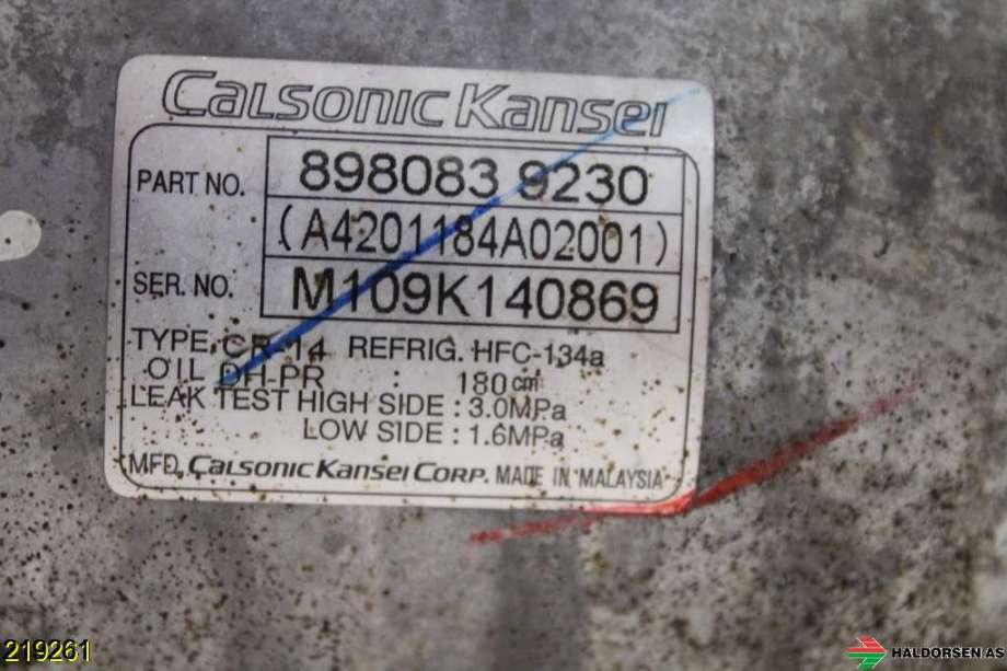 Aircondition kompressor til Isuzu D-Max 2007-2012 (Type I)  (ISUZU|8980839230|)