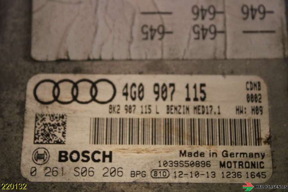 Styreenhet motor til Audi A6 2011-2014 (Type IV, Fase 1) (C7) (C7) (AUDI|4G0 907 115|)