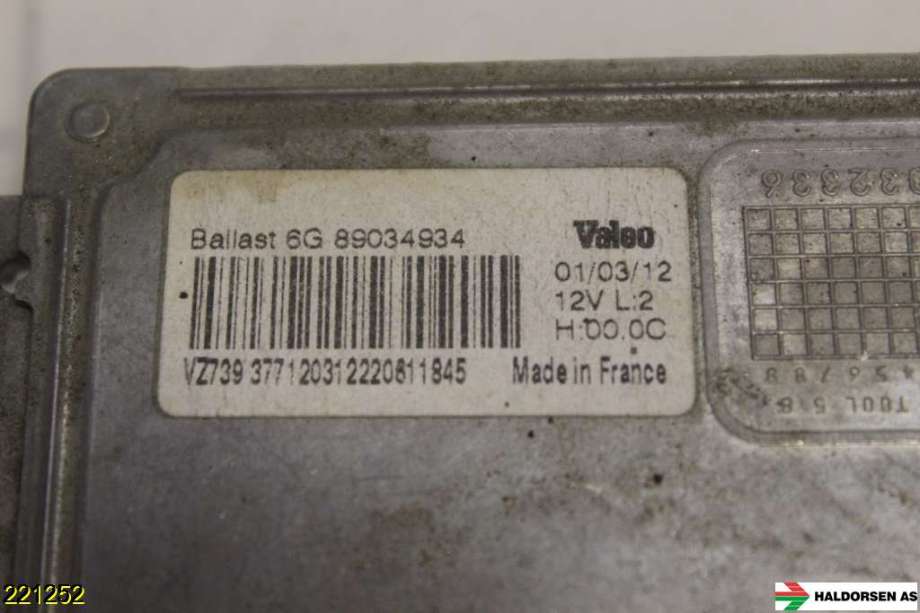 Styreenhet xenon/ballast til Peugeot 508 2011-2014 (Type I, Fase 1)  (PEUGEOT|6224 L8||6G89034934)
