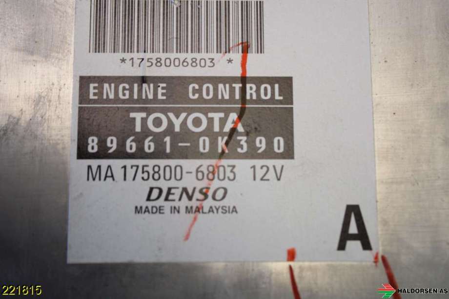 Styreenhet motor til Toyota Hilux 2006-2011  (TOYOTA|896610K390|)