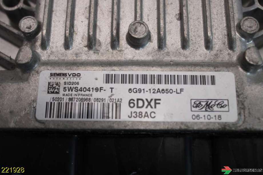 Styreenhet motor til Ford S-Max 2006-2010 (Type I, Fase 1)  (FORD||1709081|6G91-12A650-LF)