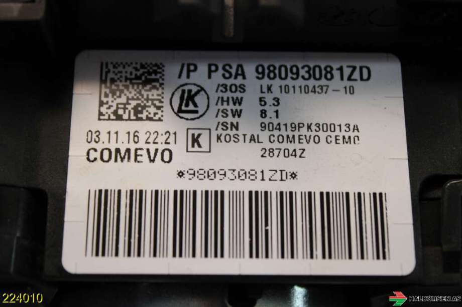 Bryter combi til Toyota Proace 2016-->> (Type II)  (TOYOTA||PSA 98093081ZD)