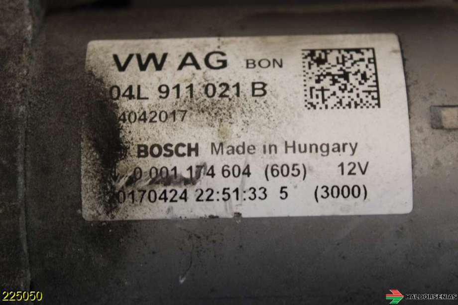 Starter diesel til Audi A4 2015-2019 (Type V, Fase 1) (B9) (B9) (AUDI|04L 911 021 B|)