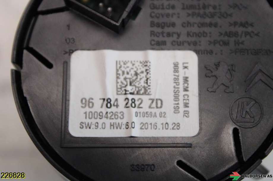 Bryter diverse til Toyota Proace 2016-->> (Type II)  (TOYOTA||96784282ZD)
