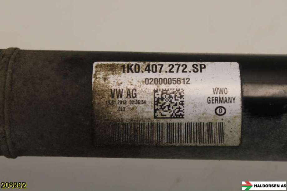 Drivaksel høyre foran til VW Golf, Plus/Cross 2009-2013 (Fase 2)  (VOLKSWAGEN|1K0 407 272 SP|)
