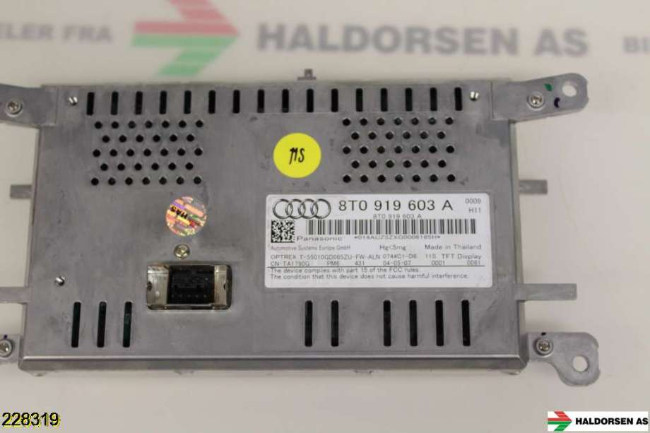 Instrument kjørecomputer til Audi A4 2007-2014 (Type IV) (B8) (B8) (AUDI|8T0 057 603 E|)