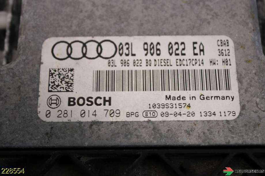 Styreenhet motor til Audi A3 2009-2012 (Type II, Fase 2)  (AUDI|03L 906 022 EA|)