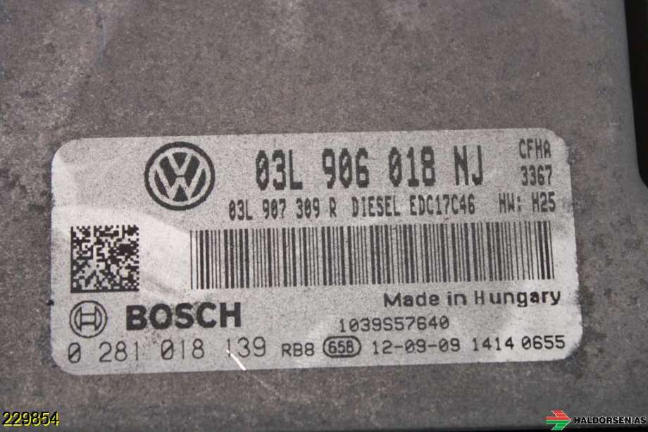 Styreenhet motor til VW Caddy 2010-2015 (Type III, Fase 2)  (VOLKSWAGEN|03L 906 018 NJ|)