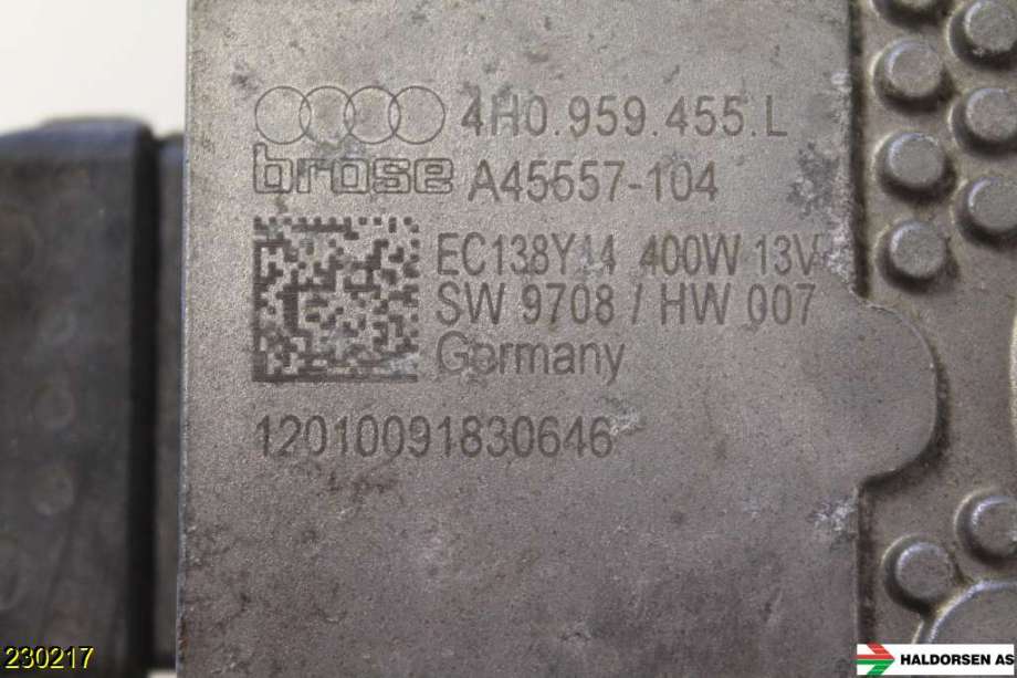 Kjølevifte til Audi A8 2010-2013 (Type III, Fase 1) (AUDI|4H0 959 455 AB|)