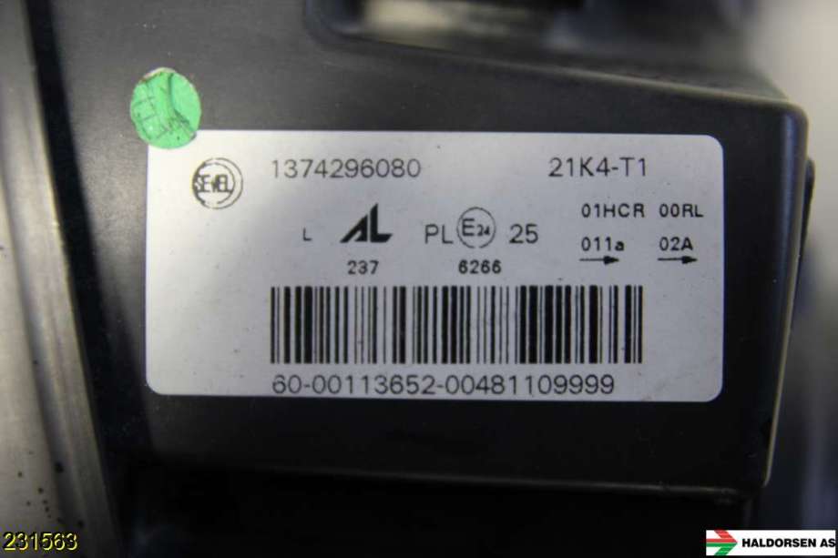 Frontlykt venstre halogen til Fiat Ducato 2014-->>  (FIAT|1374296080|)