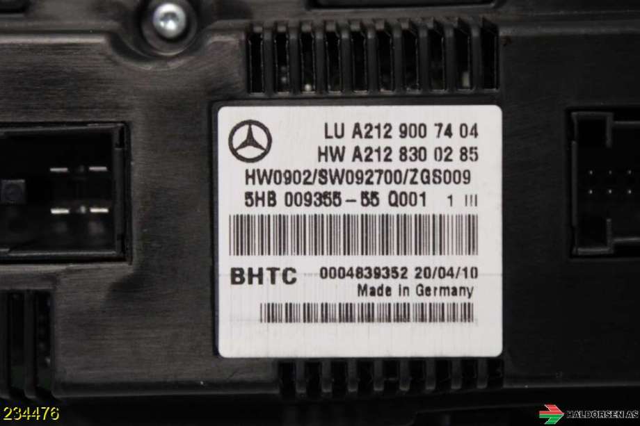 Varmeapparat betjening til Mercedes E-Klasse 2009-2013 (Fase 1) (W212) (W212) (MERCEDES|A 212 900 86 08||A 212 900 74 04)