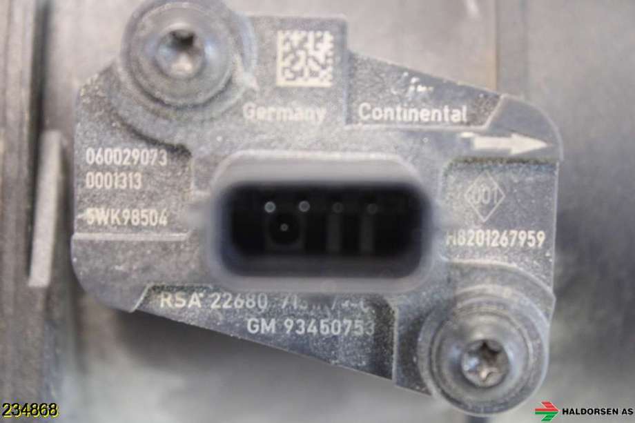 Luftmengde/luftmassemåler til Renault Master 2014-->> (Type III, Fase 2)  (RENAULT|226807131R|)