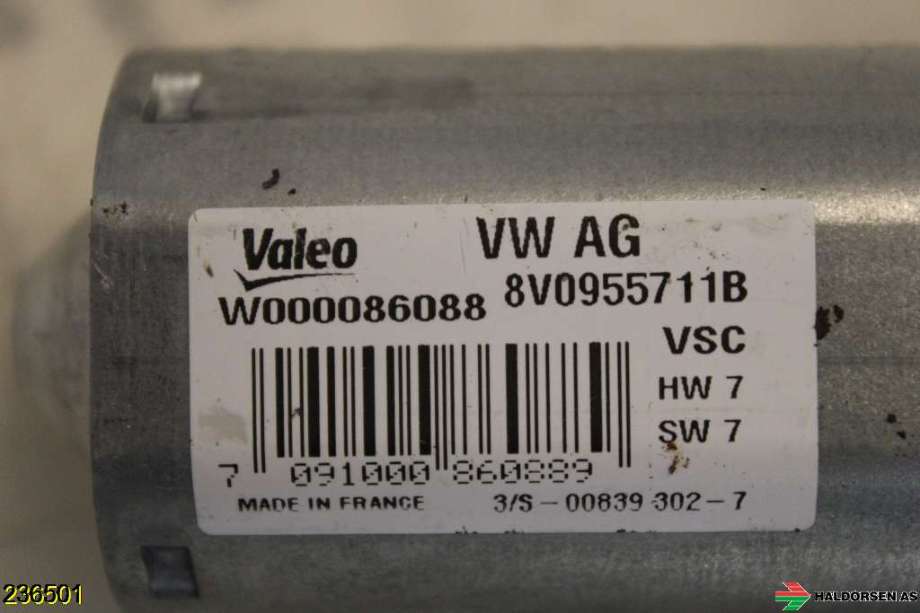 Viskermotor bakrute til Audi A3 2016-2020 (Type III, Fase 2)  (AUDI|8V0 955 711 B|)