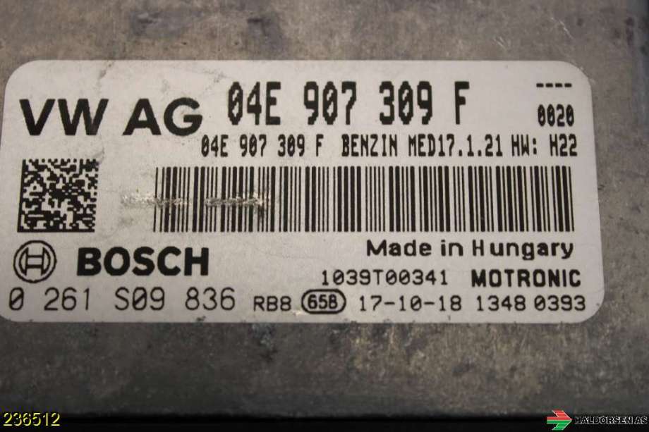 Styreenhet motor til Audi A3 2016-2020 (Type III, Fase 2)  (AUDI|04E 906 023 AR|)