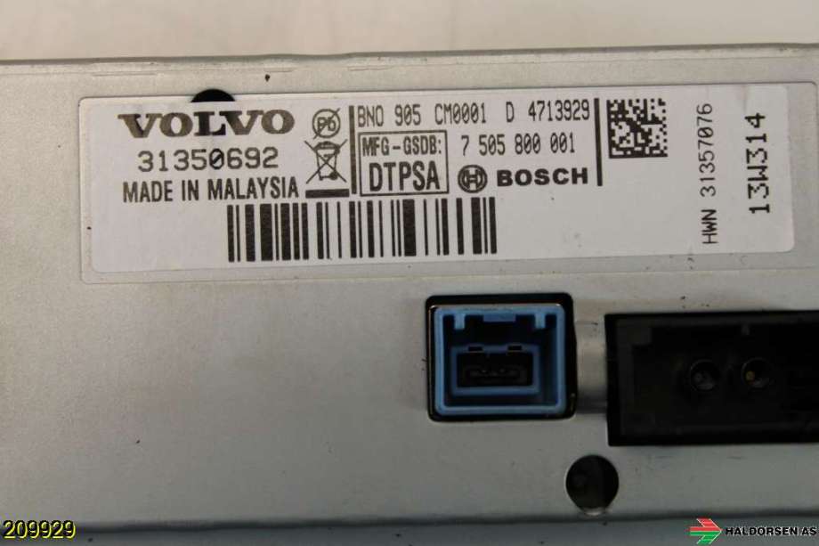 Instrument kjørecomputer til Volvo XC70 2014-2016 (Type II, Fase 2)  (VOLVO|36001985|)