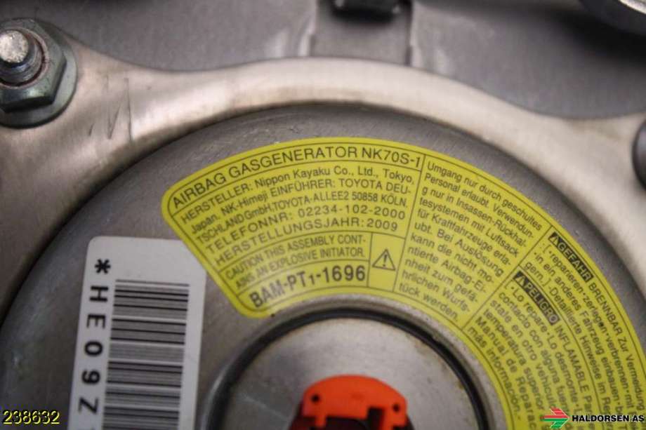 Airbag rattpute til Toyota Prius 2009-2016 (Type III) (COMBI) (COMBI) (TOYOTA|4513047100B0|)