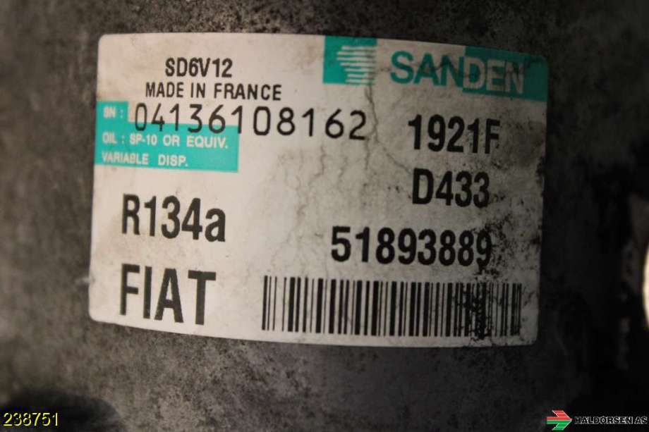 Aircondition kompressor til Fiat Doblo 2010-->> (Type II)  (FIAT||51803075|51893889)