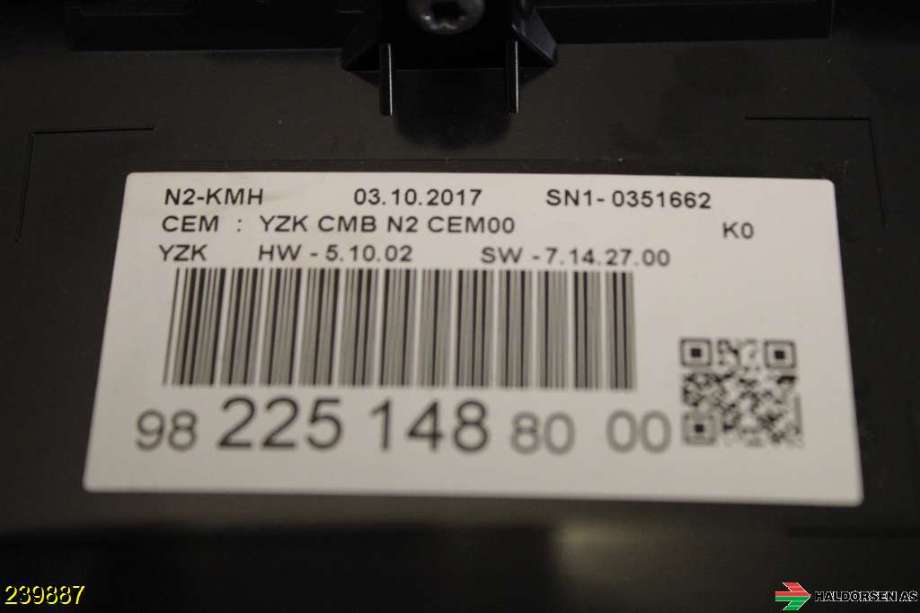Instrumentpanel til Citroën Jumpy 2016-->> (Type III)  (CITROEN|98 225 148 80|)