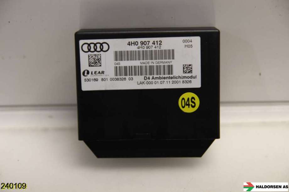 Styreenhet diverse til Audi A8 2010-2013 (Type III, Fase 1) (AUDI||4H0 907 412)