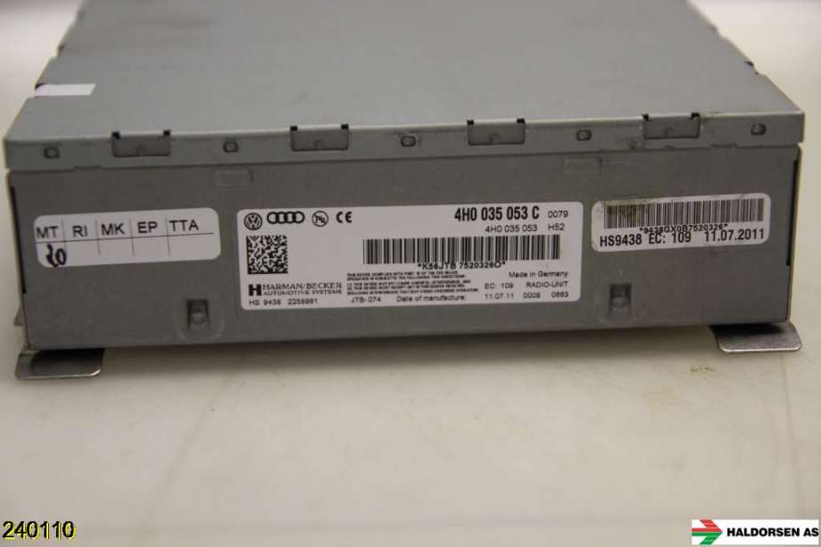 Bilstereo til Audi A8, 2010-2013 (Type III, Fase 1)  (AUDI|4H0 035 053 C)