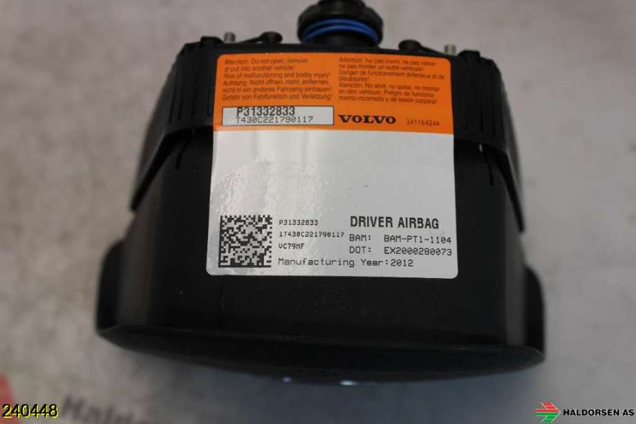 Airbag rattpute til Volvo XC60 2008-2013 (Type I, Fase 1)  (VOLVO|31332820|)