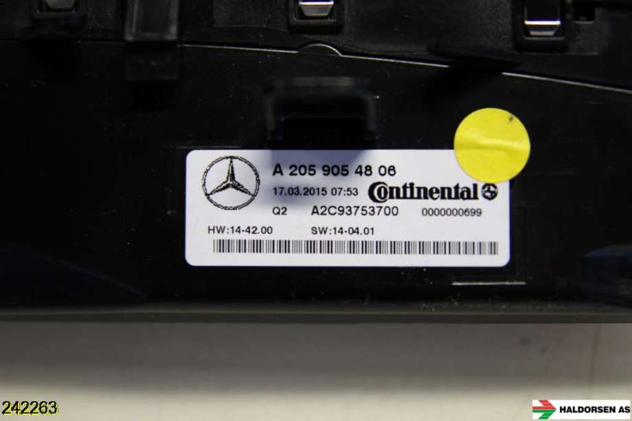 Varmeapparat betjening til Mercedes C-Klasse 2014-2018 (Fase 1) (W205) (W205) (MERCEDES|A 205 905 43 15|A 205 905 82 05|A 205 905 48 06)