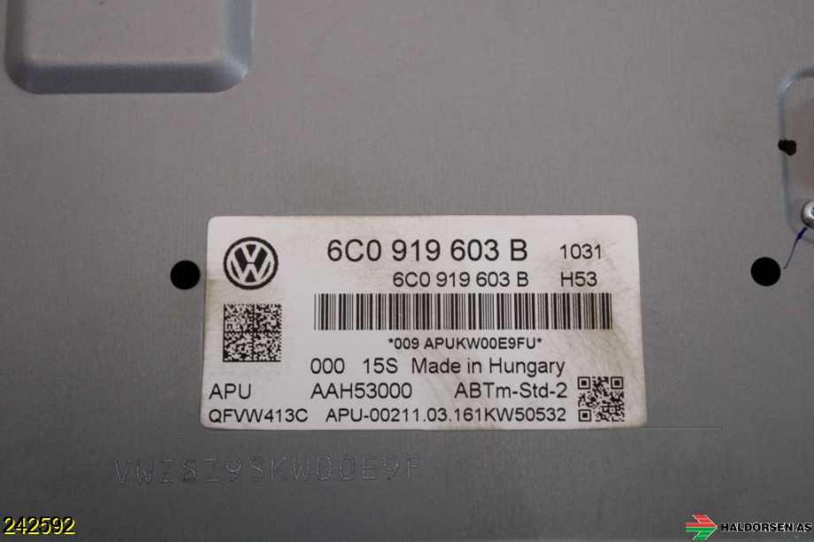 Instrument kjørecomputer til VW Polo 2014-2017 (Type V, Fase 2)  (VOLKSWAGEN|6C0 919 603 B|)