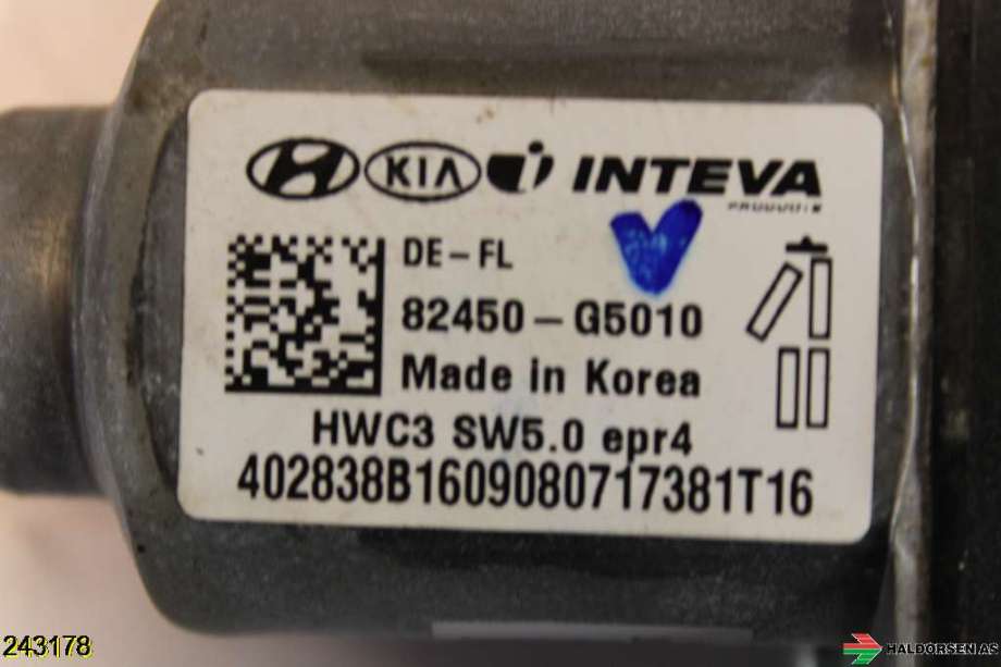 Ruteheis venstre til Kia Niro 2016-2021  (KIA|82450G 5010|)