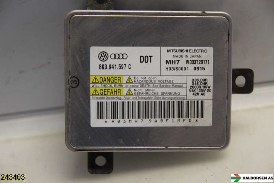 Styreenhet xenon/ballast til Audi A4, 2007-2014 (Type IV) (B8) (B8) (AUDI|8K0 941 597 E)