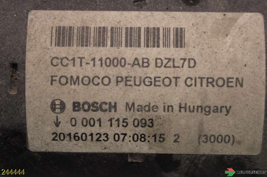 Starter diesel til Peugeot Boxer 2014-->> (Type III, Fase 2)  (PEUGEOT|96 750 925 80|)