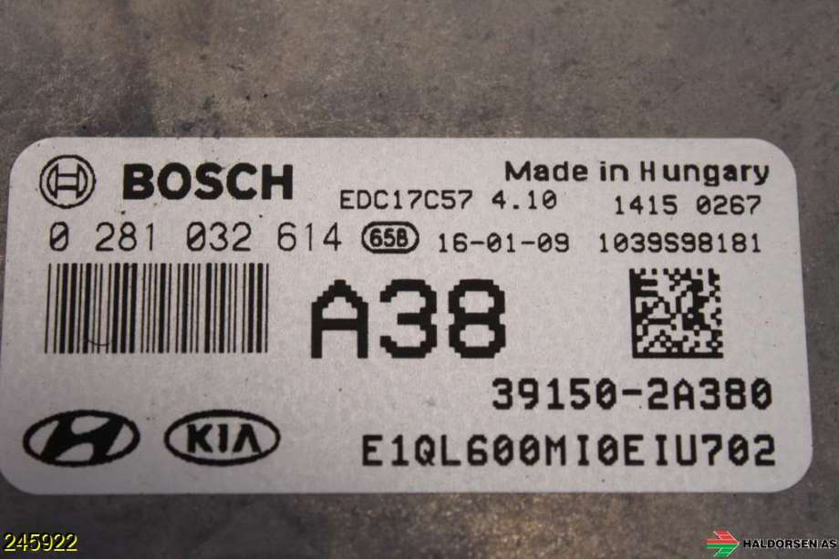 Styreenhet motor til Kia Sportage 2016-2021 (Type IV)  (KIA|39150 2A380|)