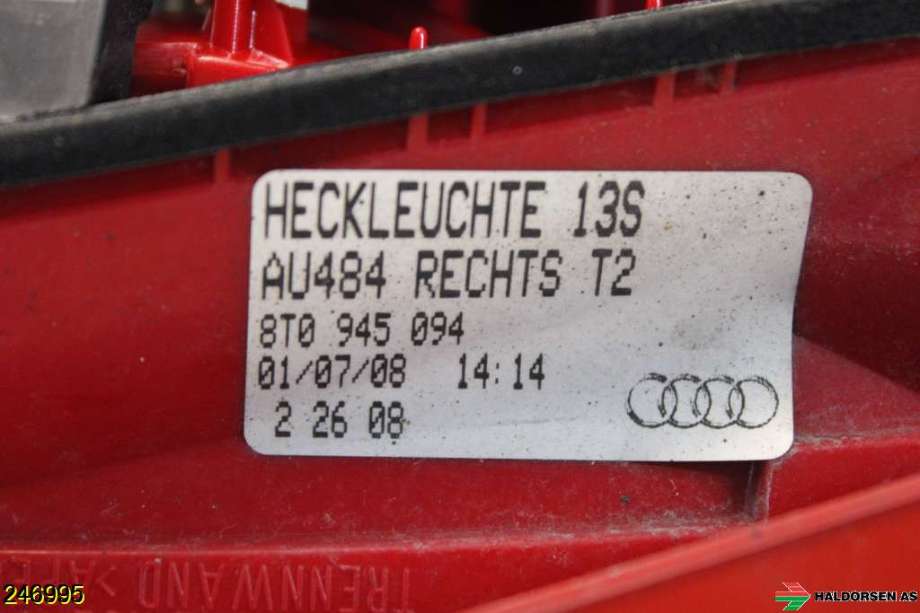 Baklykt høyre indre til Audi A5 2007-2016 (Type I)  (|8T0 945 094)