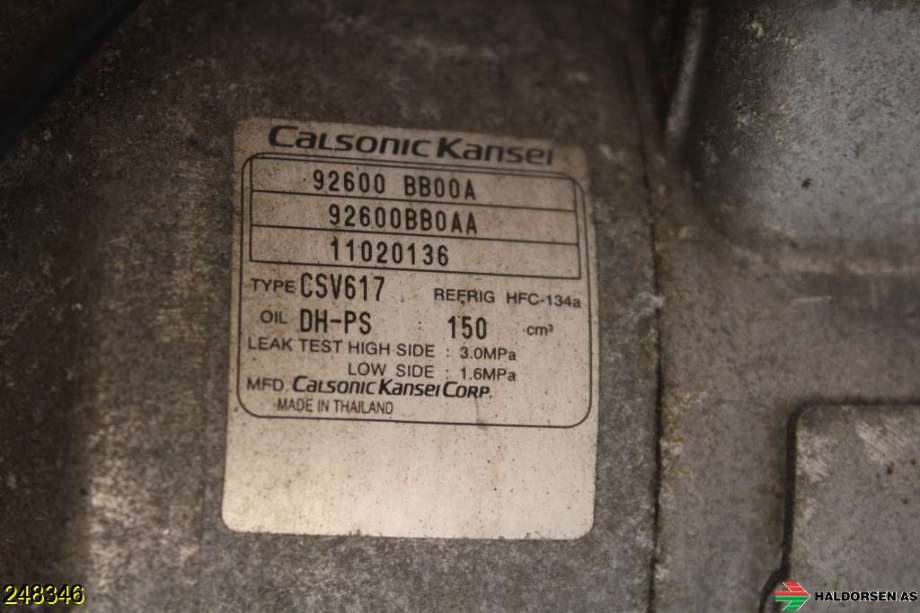 Aircondition kompressor til Nissan Qashqai 2010-2014 (Type I, Fase 2)  (NISSAN|92600BB01A|92600BB00A|)