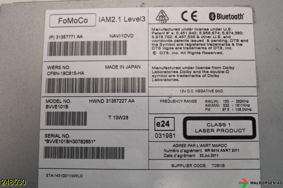 Bilstereo til Volvo XC60 2014-2017 (Type I, Fase 2) (VOLVO||P31357771)