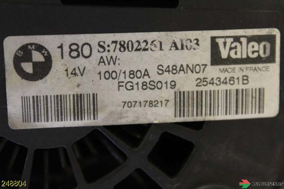 Dynamo til BMW 3-Serie 2005-2011 (E90/E91/E92/E93) (E90/E91/E92/E93) (BMW|12 31 7 802 619|)