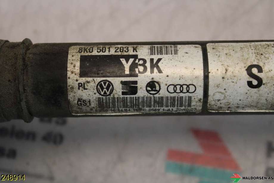Drivaksel høyre bak til Audi A5 2007-2016 (Type I)  (AUDI|8K0 501 203 K|)