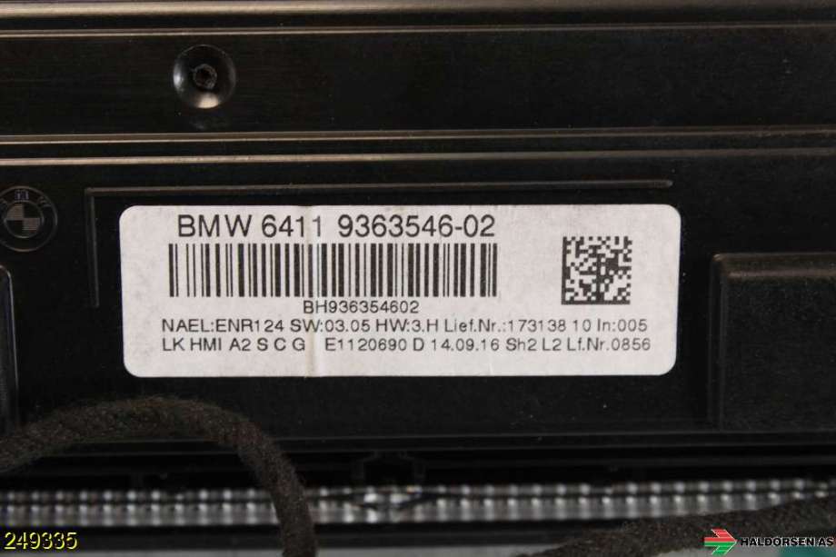 Varmeapparat betjening til BMW 3-Serie 2012-2018 (F30/F31/F34) (F30/F31/F34) (BMW|64 11 9 363 544|)